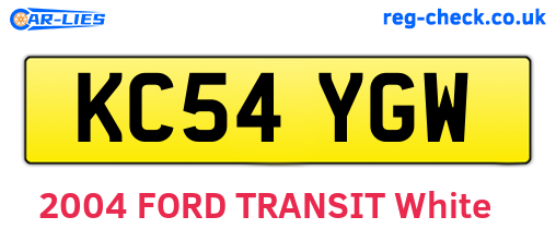 KC54YGW are the vehicle registration plates.