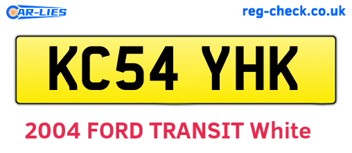KC54YHK are the vehicle registration plates.