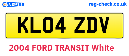 KL04ZDV are the vehicle registration plates.