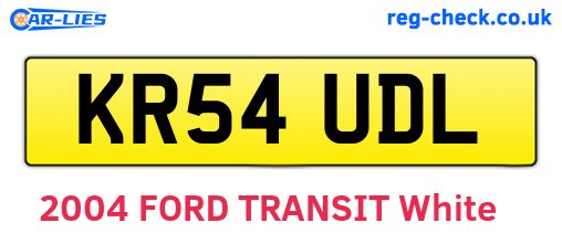 KR54UDL are the vehicle registration plates.