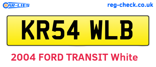 KR54WLB are the vehicle registration plates.