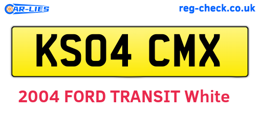 KS04CMX are the vehicle registration plates.