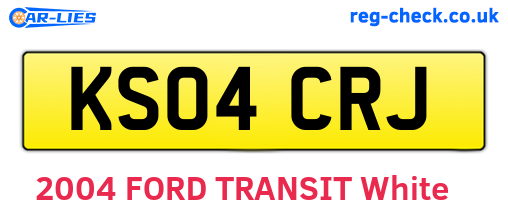 KS04CRJ are the vehicle registration plates.
