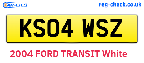KS04WSZ are the vehicle registration plates.