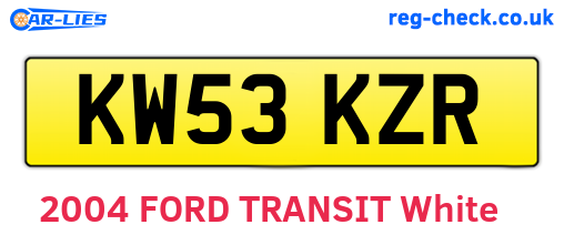 KW53KZR are the vehicle registration plates.