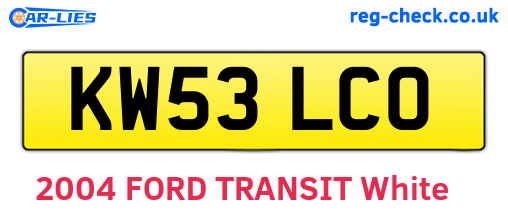 KW53LCO are the vehicle registration plates.