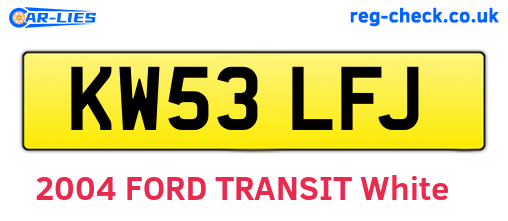 KW53LFJ are the vehicle registration plates.