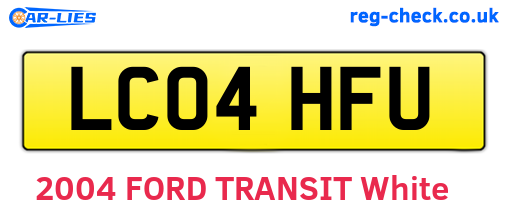 LC04HFU are the vehicle registration plates.