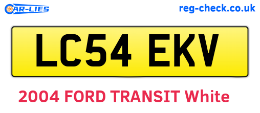 LC54EKV are the vehicle registration plates.