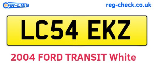 LC54EKZ are the vehicle registration plates.