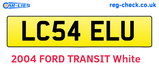LC54ELU are the vehicle registration plates.