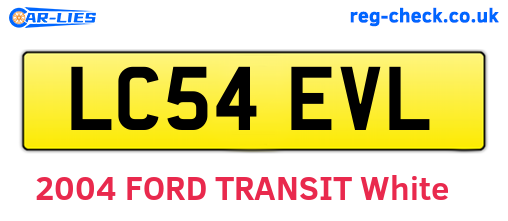 LC54EVL are the vehicle registration plates.