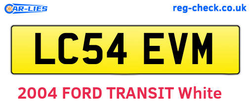 LC54EVM are the vehicle registration plates.