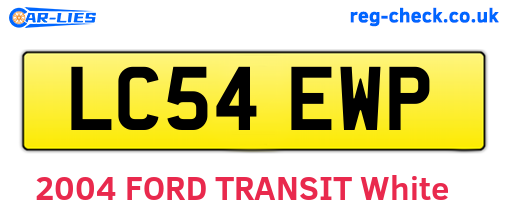 LC54EWP are the vehicle registration plates.