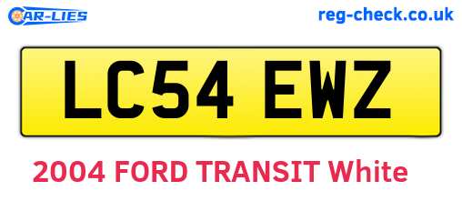 LC54EWZ are the vehicle registration plates.