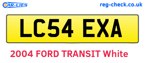 LC54EXA are the vehicle registration plates.