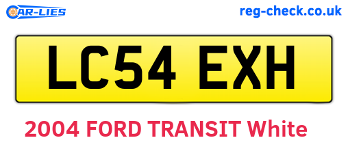 LC54EXH are the vehicle registration plates.