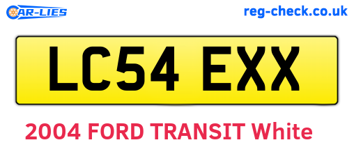 LC54EXX are the vehicle registration plates.