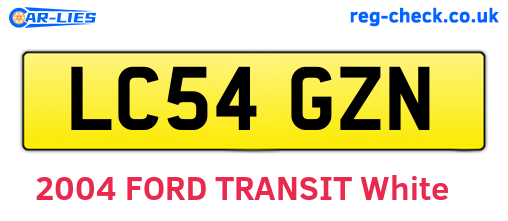 LC54GZN are the vehicle registration plates.