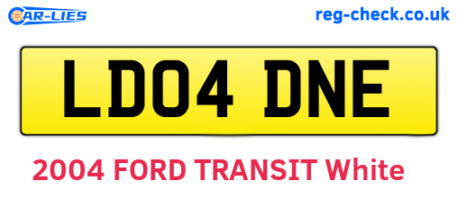 LD04DNE are the vehicle registration plates.
