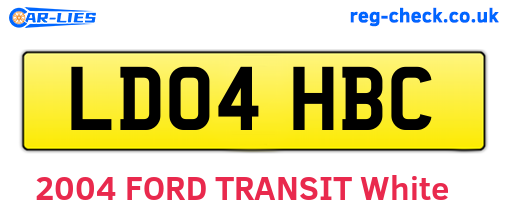 LD04HBC are the vehicle registration plates.