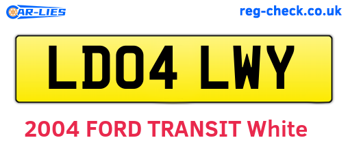 LD04LWY are the vehicle registration plates.