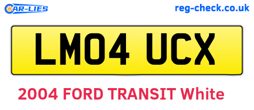 LM04UCX are the vehicle registration plates.