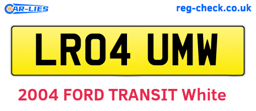 LR04UMW are the vehicle registration plates.