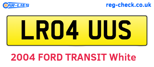 LR04UUS are the vehicle registration plates.