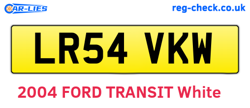 LR54VKW are the vehicle registration plates.