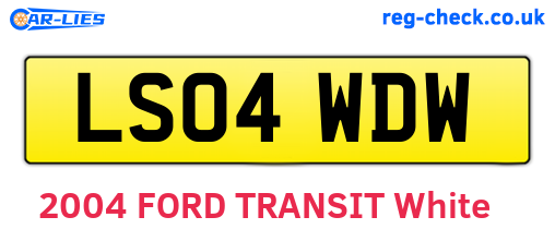 LS04WDW are the vehicle registration plates.