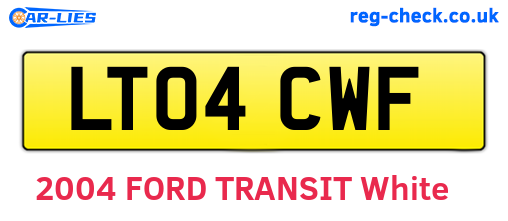LT04CWF are the vehicle registration plates.