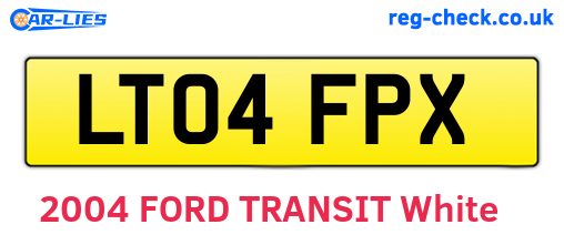 LT04FPX are the vehicle registration plates.