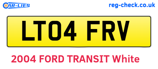 LT04FRV are the vehicle registration plates.