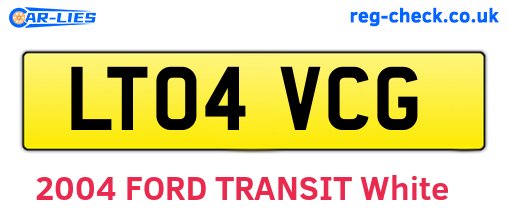 LT04VCG are the vehicle registration plates.