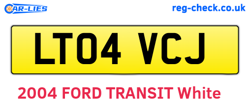 LT04VCJ are the vehicle registration plates.
