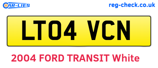 LT04VCN are the vehicle registration plates.