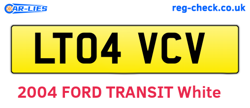 LT04VCV are the vehicle registration plates.