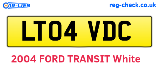 LT04VDC are the vehicle registration plates.