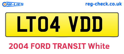 LT04VDD are the vehicle registration plates.