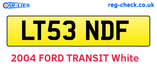 LT53NDF are the vehicle registration plates.