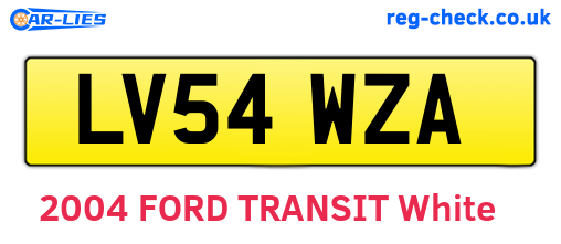 LV54WZA are the vehicle registration plates.