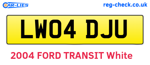 LW04DJU are the vehicle registration plates.