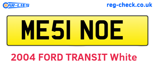 ME51NOE are the vehicle registration plates.