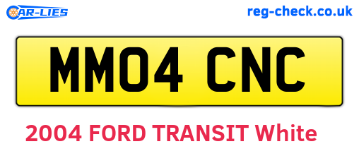 MM04CNC are the vehicle registration plates.