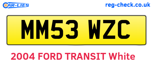 MM53WZC are the vehicle registration plates.