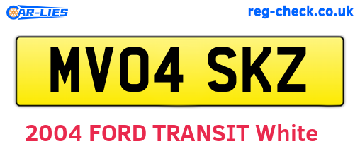 MV04SKZ are the vehicle registration plates.