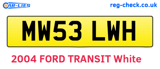MW53LWH are the vehicle registration plates.
