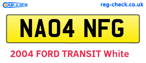 NA04NFG are the vehicle registration plates.