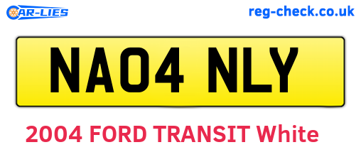 NA04NLY are the vehicle registration plates.